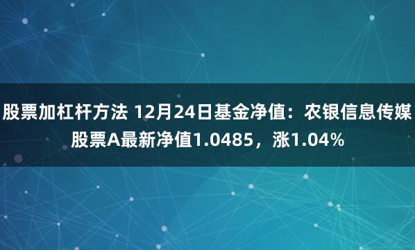 股票加杠杆方法 12月24日基金净值：农银信息传媒股票A最新净值1.0485，涨1.04%