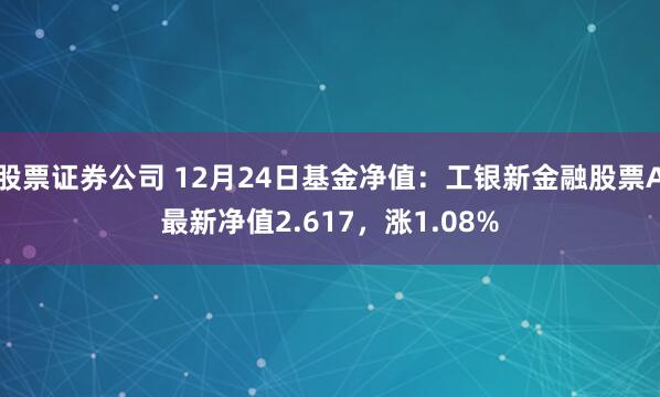 股票证券公司 12月24日基金净值：工银新金融股票A最新净值2.617，涨1.08%