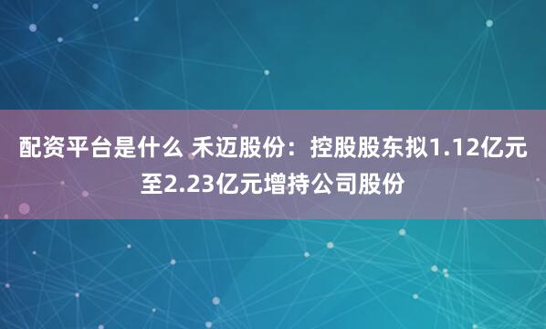 配资平台是什么 禾迈股份：控股股东拟1.12亿元至2.23亿元增持公司股份