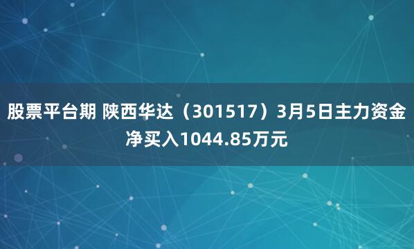 股票平台期 陕西华达(301517)3月5日主力资金净买入1044.85万元